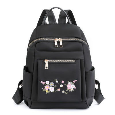 Black kwiatowy plecak