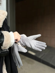 Ciepłe szare rękawiczki
